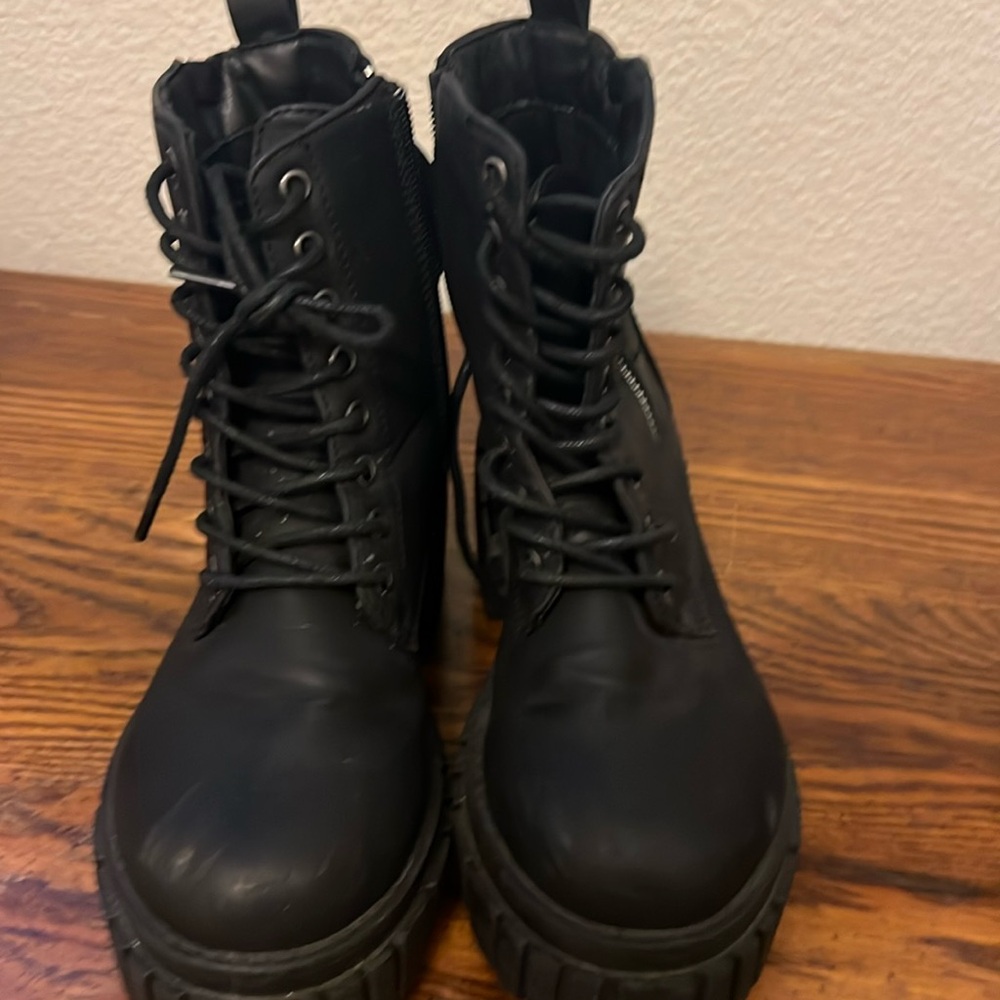 Black combat boots